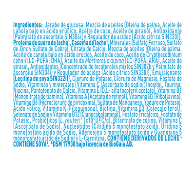 NAN EXPERTPRO Sin Lactosa Ingredientes