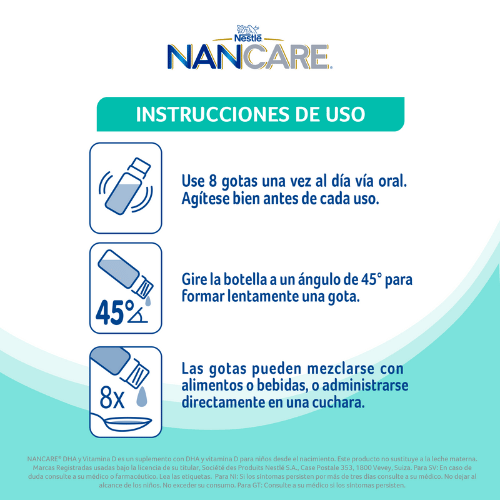 NANCARE® DHA & Vitamina D Instrucciones