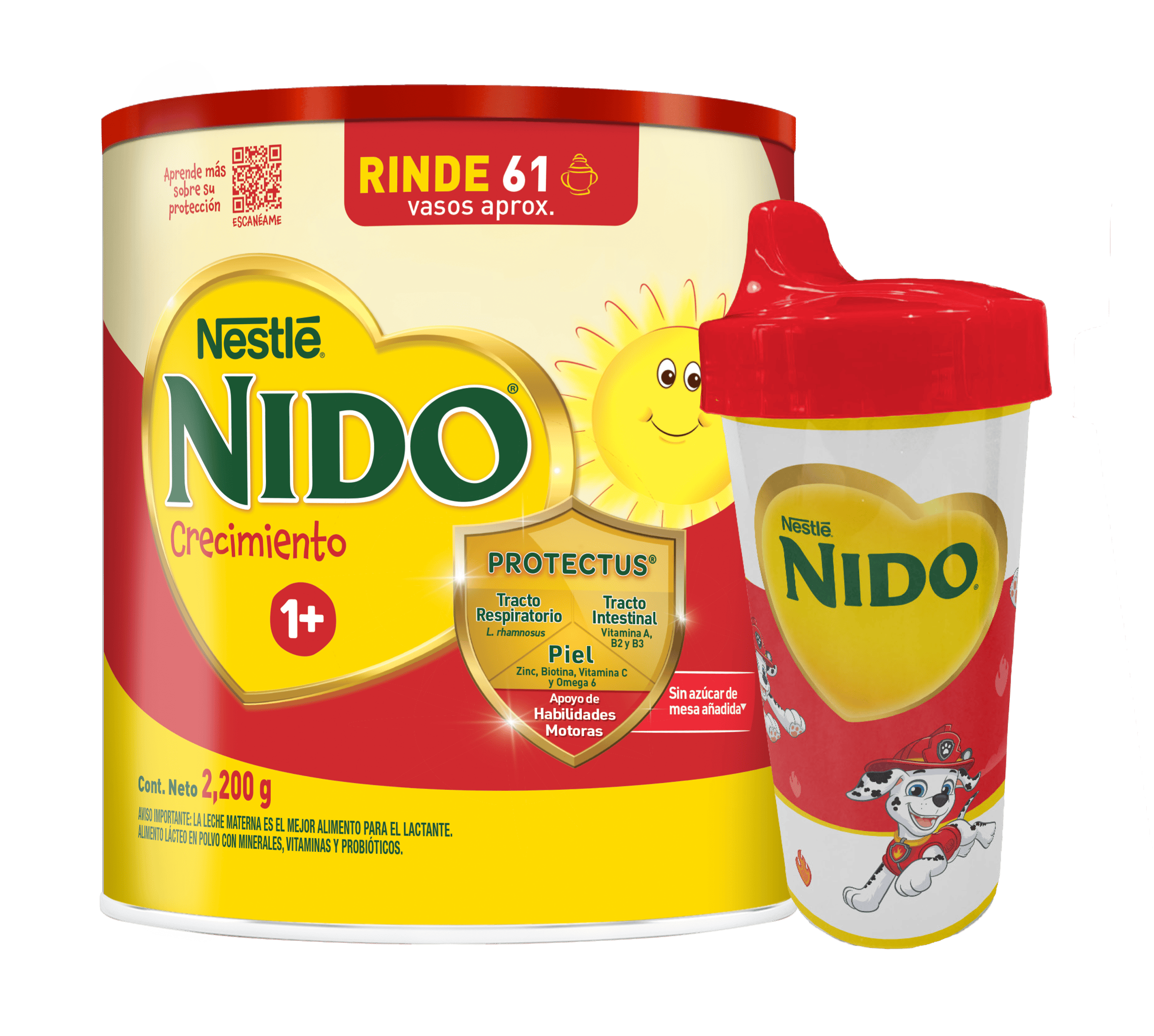 NIDO 1+ 2.2kg Mas Vaso Entrenador de Paw Patrol