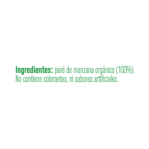 Colado Gerber Orgánico de Manzana Ingredientes