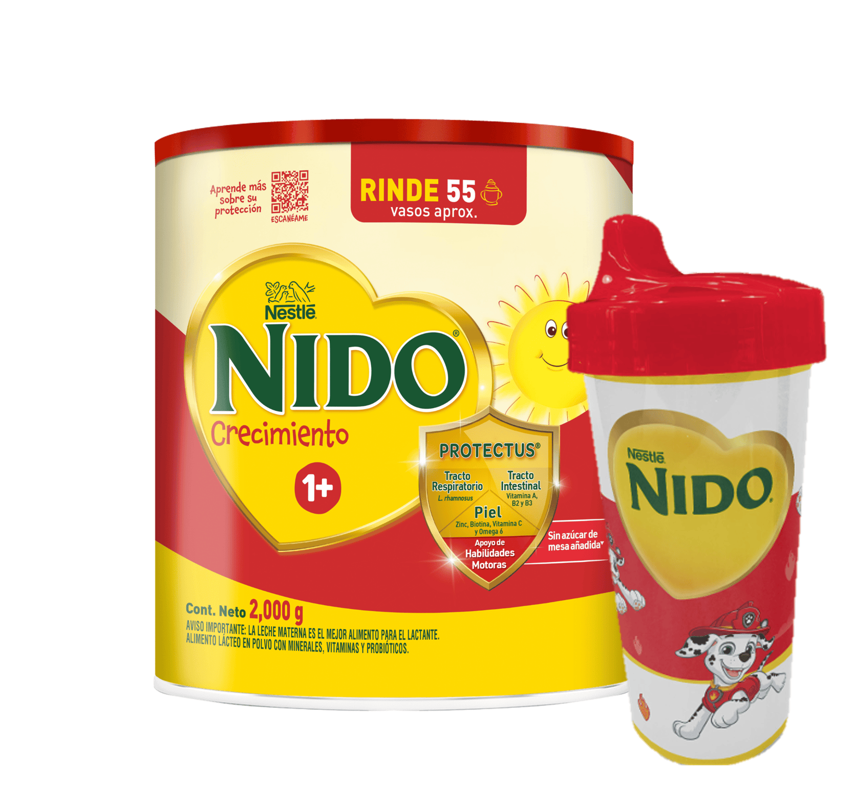 NIDO® 1+ 2,0 kg Mas Vaso Entrenador de Paw Patrol GRATIS