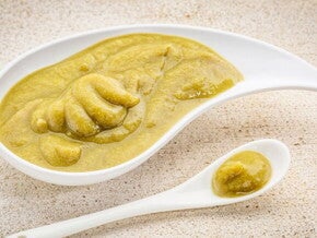 Puré de guisantes y patata con pollo Puré de guisantes y patata con pollo