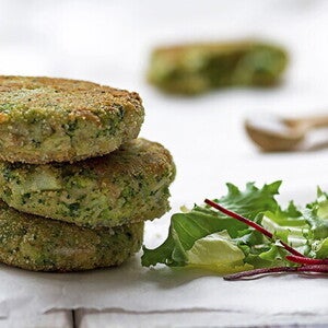 Brocoli integrado con avena y queso en forma circular