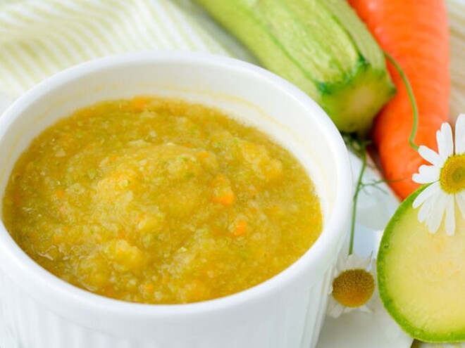 Puré de calabacín y carne Puré de calabacín y carne