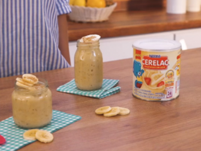 Receta de pudin de banana con CERELAC®