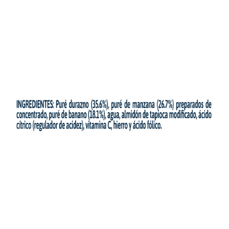 Colado Gerber de Postre de Frutas Ingredientes