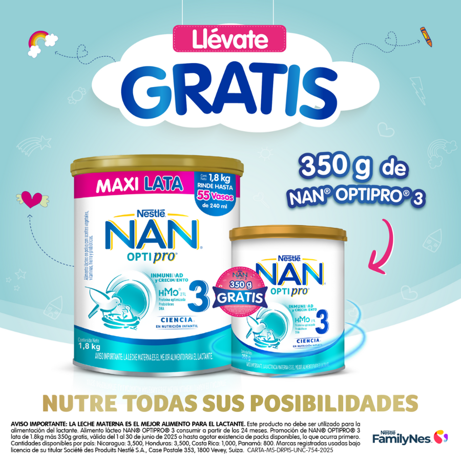 NAN® OPTIPRO® 3 lata de 1.8kg más 350g gratis​
