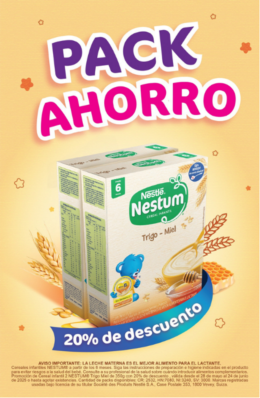 Pack Ahorro: Lleva 2 NESTUM® Trigo Miel de 350 g con un 20% de descuento